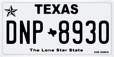 TX license plate DNP8930