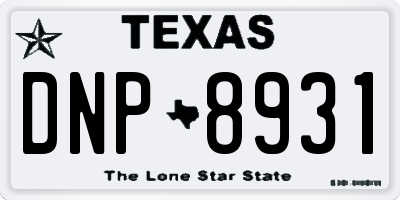 TX license plate DNP8931