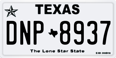 TX license plate DNP8937