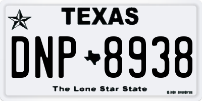 TX license plate DNP8938