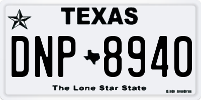 TX license plate DNP8940