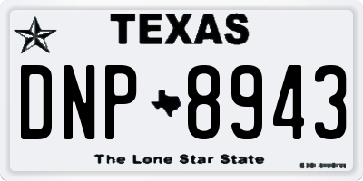 TX license plate DNP8943