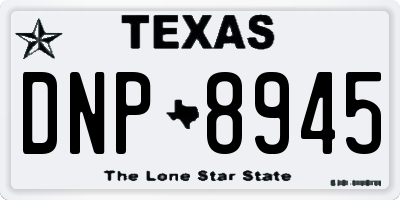 TX license plate DNP8945