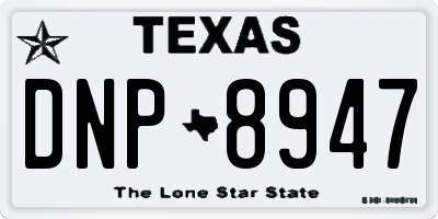 TX license plate DNP8947