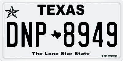 TX license plate DNP8949