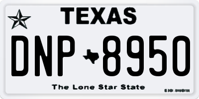 TX license plate DNP8950