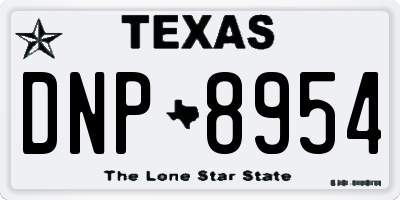 TX license plate DNP8954