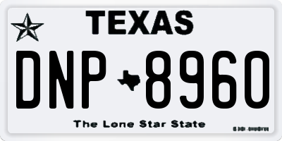 TX license plate DNP8960