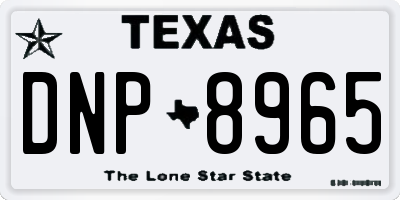 TX license plate DNP8965