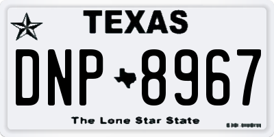 TX license plate DNP8967