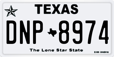 TX license plate DNP8974