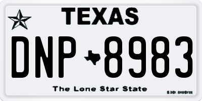 TX license plate DNP8983