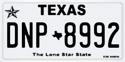 TX license plate DNP8992