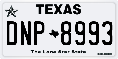 TX license plate DNP8993