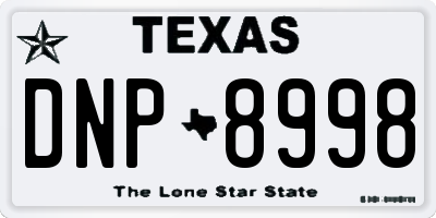 TX license plate DNP8998