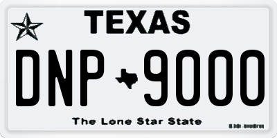 TX license plate DNP9000