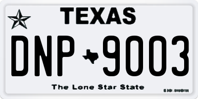 TX license plate DNP9003