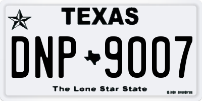 TX license plate DNP9007