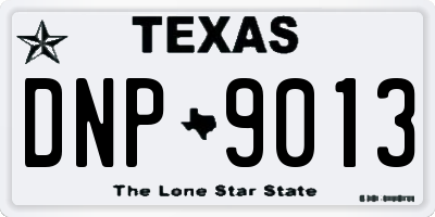 TX license plate DNP9013
