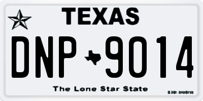 TX license plate DNP9014