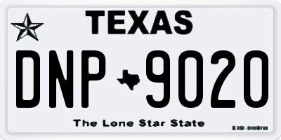 TX license plate DNP9020