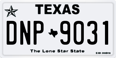 TX license plate DNP9031