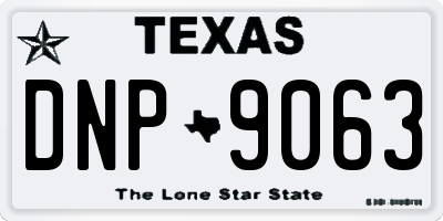 TX license plate DNP9063