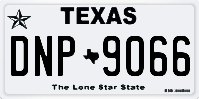 TX license plate DNP9066