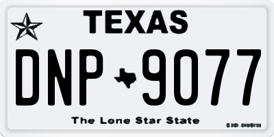 TX license plate DNP9077