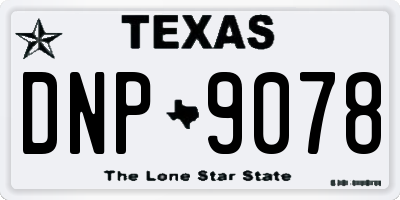 TX license plate DNP9078