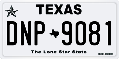 TX license plate DNP9081