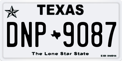 TX license plate DNP9087