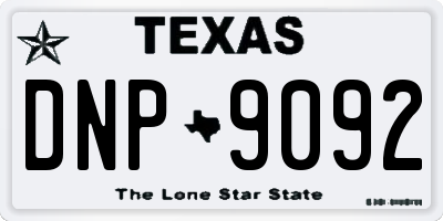 TX license plate DNP9092