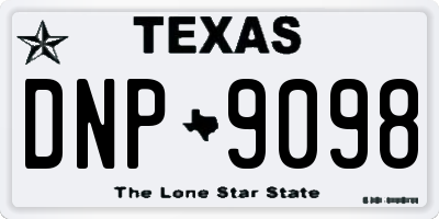 TX license plate DNP9098