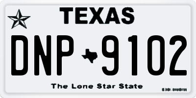 TX license plate DNP9102
