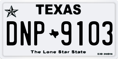 TX license plate DNP9103