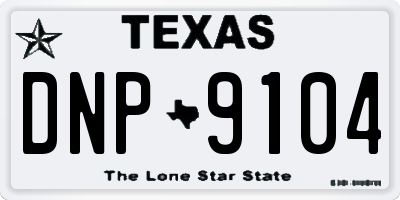 TX license plate DNP9104