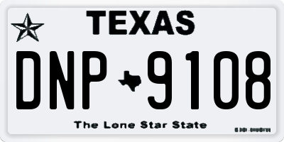TX license plate DNP9108