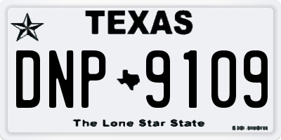 TX license plate DNP9109