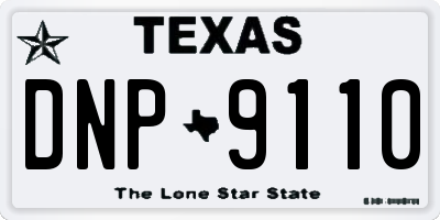 TX license plate DNP9110