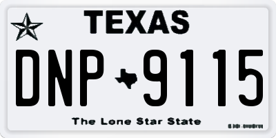 TX license plate DNP9115