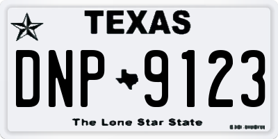 TX license plate DNP9123