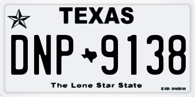 TX license plate DNP9138