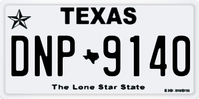 TX license plate DNP9140