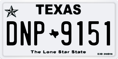TX license plate DNP9151