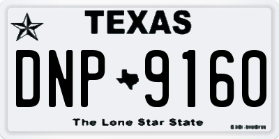 TX license plate DNP9160