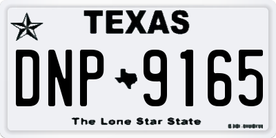 TX license plate DNP9165