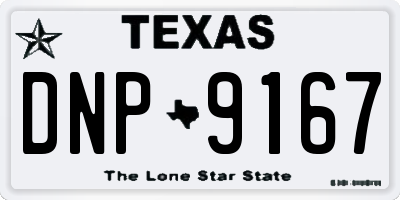 TX license plate DNP9167