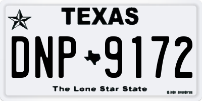 TX license plate DNP9172