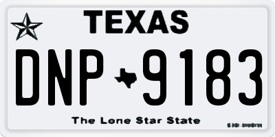 TX license plate DNP9183